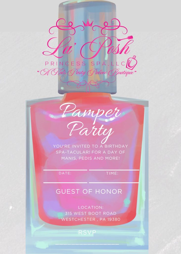 Pink Glamorous Pamper Party Birthday Invitation